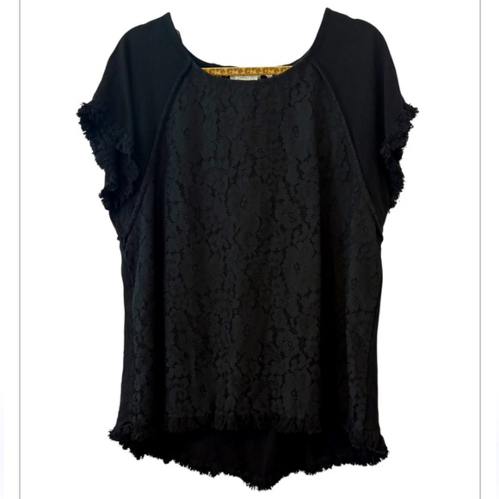 Umgee Black Lace Tunic Top